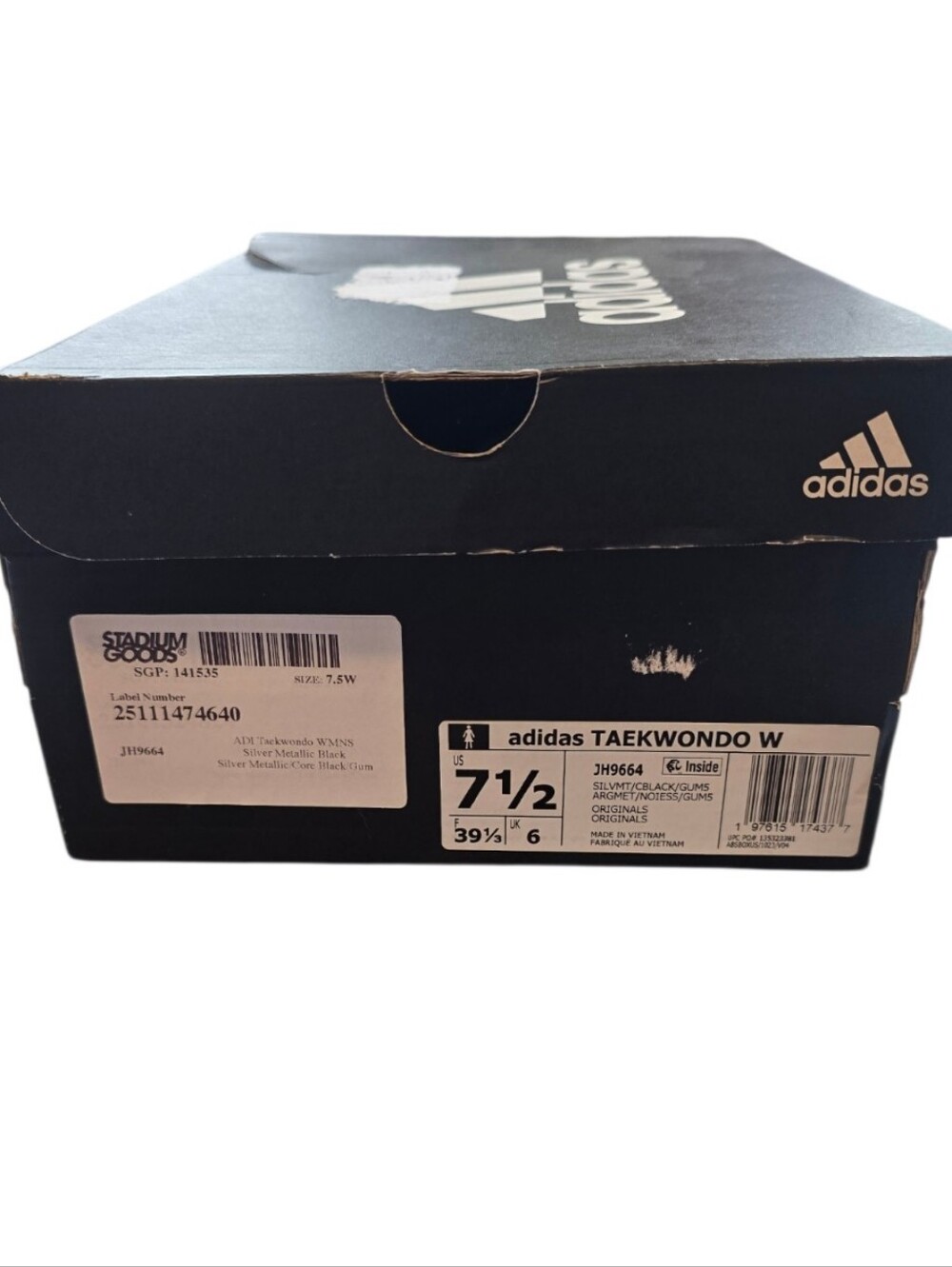 Adidas Taekwondo Metallic Silver Black Sneakers 7.5 - Picture 13 of 13